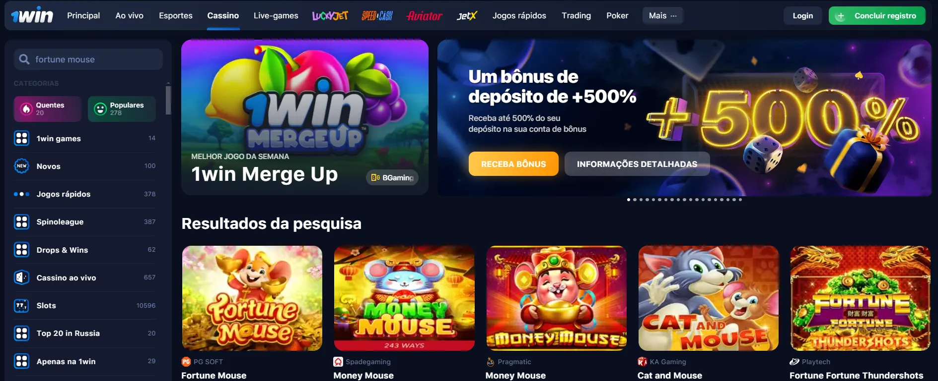 Jogar Fortune Mouse 1win